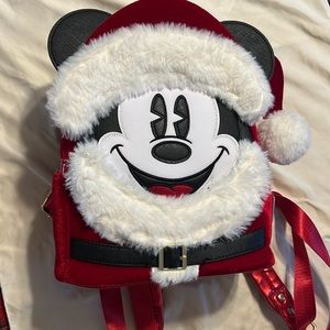 Loungefly Disney Park Santa Mickey Mini Backpack